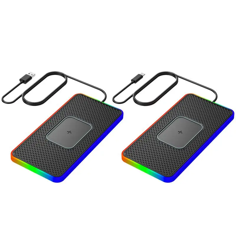 

Wireless Charging Pad For Car 15W Non Slip Fast USB A Phone Charging Pad QI Car Charger Fast Charging Pad Supports for Car Auto