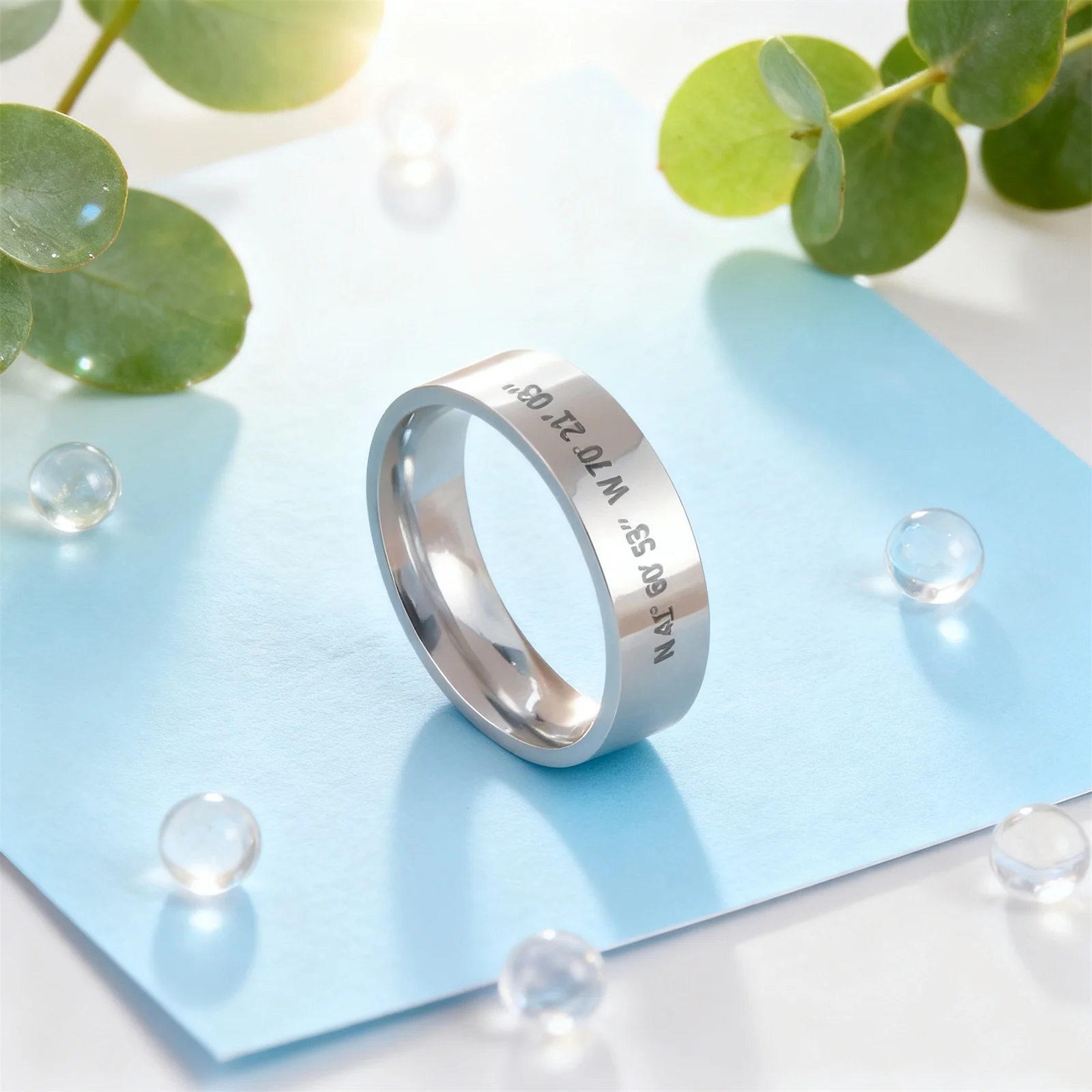 Customized Couple Ring Personalized Name Date Text Stainless Steel Fashion Simple 6/8mm Wide Ring Anniversary Jewelry Gift