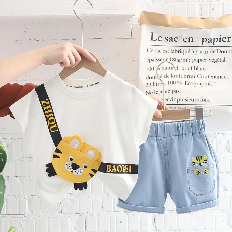 

Summer Children Outing Clothes Baby Boy Girl Printed Tiger Vest Cartoon Shorts 2Pcs/sets Infant Kids Fashion Toddler Tracksuit