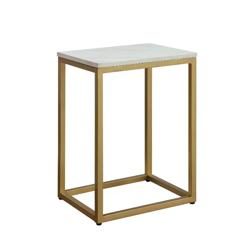 

Mainstays End Table, White Top with Gold Frame living room furniture