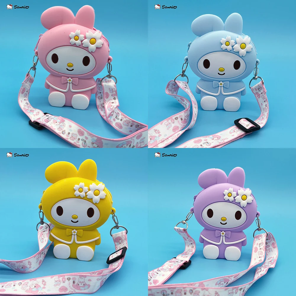 

Fashion Girl Mini Shoulder Bag Silicone Zero Wallet Kawaii Sanrio My Melody Cartoon Children Backpack Messenger Bag Toy Gift
