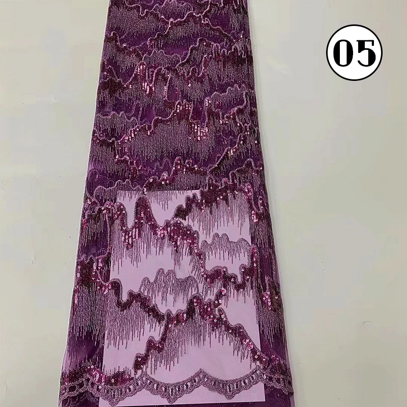 1yard Pailletten Perlen Stickerei Stoff Hohe Qualität Französisch Stil Pailletten Gestickte Perlen Tüll Spitze Stoff für Party Kleid – Detail 5