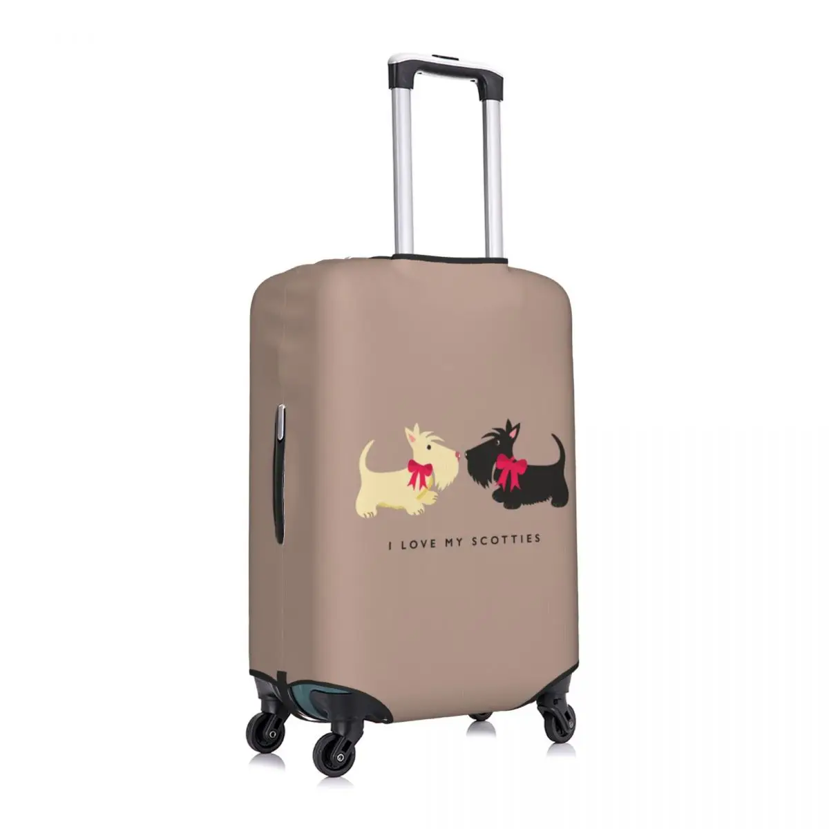 I Love My Scotties Luggage Cover Funny Scottish Terrier Dog Suitcase Protector Covers Suit For 18-32 inch