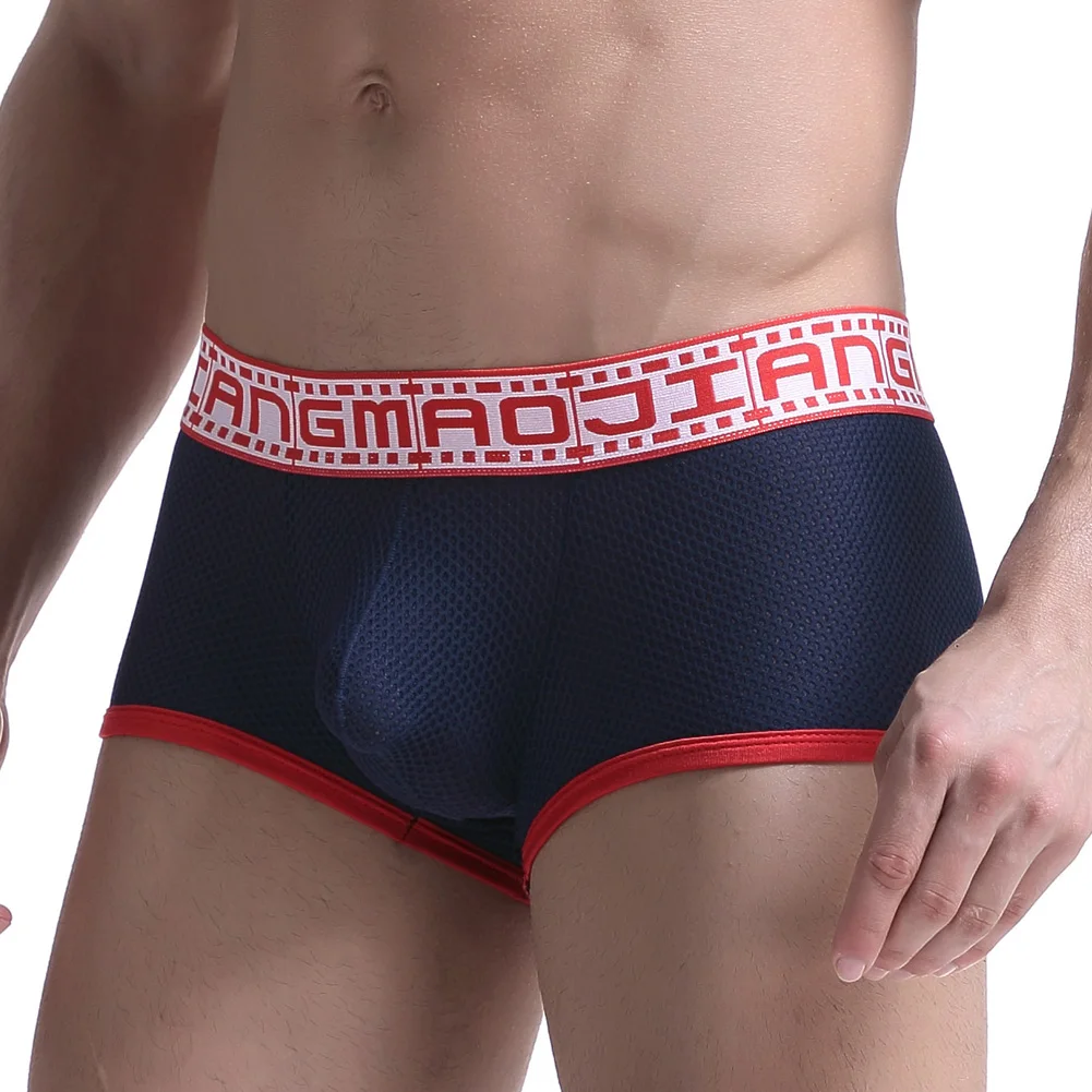 

Men Boxer Briefs Sexy Underwear Male Mesh Comfy Trunks Underpants Hollow Breath Shorts Panties Casual Fitness Knickers Swimwear