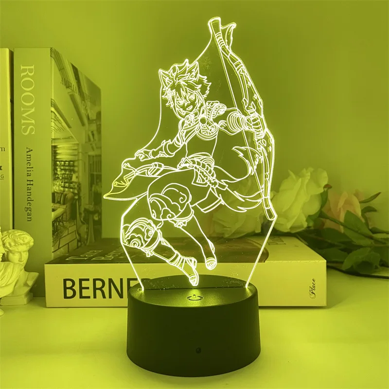 nursery night light Genshin Impact Account Yae Miko Kazuha Xiao Hu Tao Raiden Shogun 3d Led Lamp For Bedroom Manga Night Lights Anime Figure Luces star wars night light Night Lights