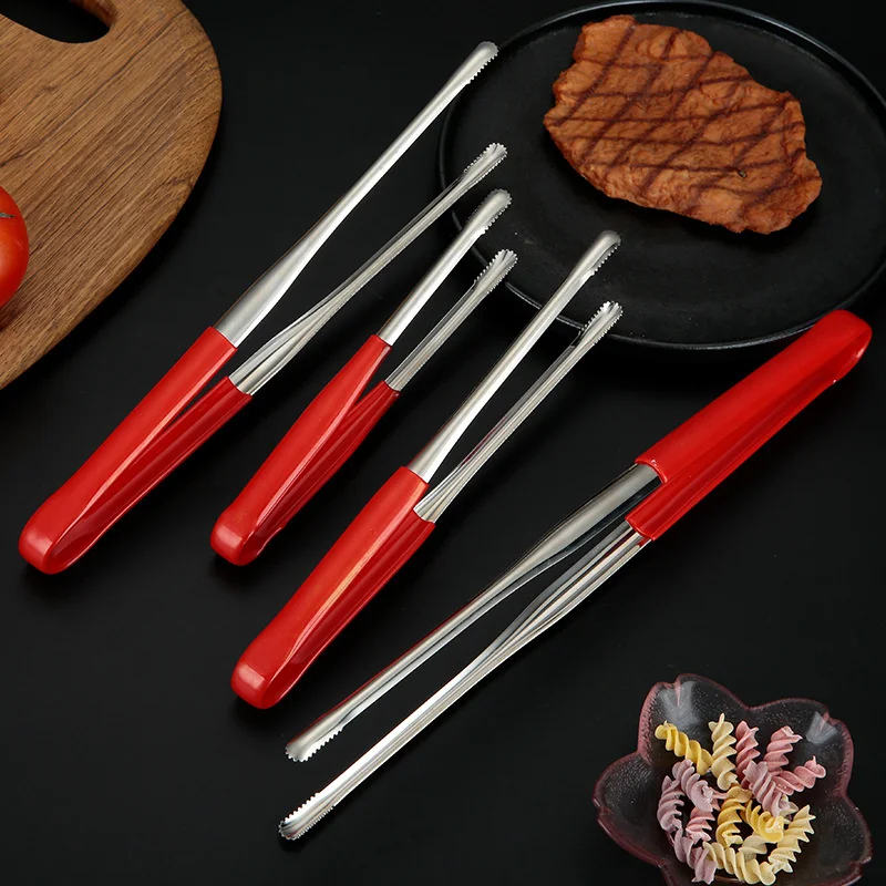 Stainless Steel Pliers Durable Grip Anti Slip Design Barbecue Tongs Easy To Clean 4 Sizes Steak Tongs Nonstick Bread Pasta Tools