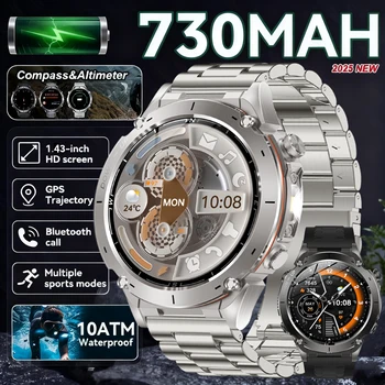 2026 New GPS position Men SmartWatch 10ATM IP68 Waterproof flashlight Compass BT Call health monitor Smart Watches For Men Gift 1