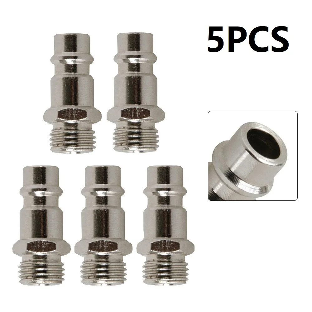 

5Pcs Quick Release Euro Compressed Air Line Coupler Connector Fitting 1/4in BSP Male 32mm Air Tool Replacement Accessories