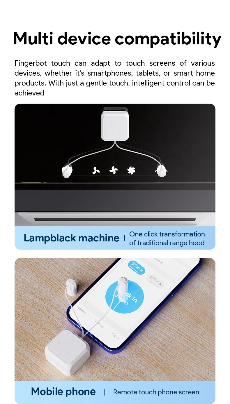 Tuya Fingerbot Touch Screens Bluetooth Wireless Touch Switch Robot Remoter Work