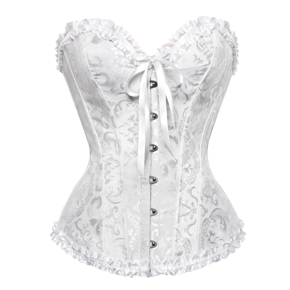 Sexy Pink Leopard & Lace Corset Bustier - Plus Size Gothic Floral Lingerie