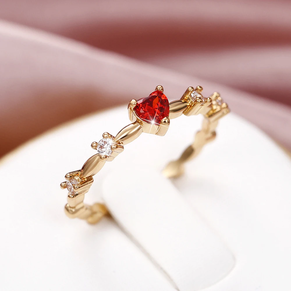 Trendy Pink Cubic Zirconia Rings for Women Engagement Wedding Party Fashion Finger-ring Anniversary Gift Luxury Jewelry