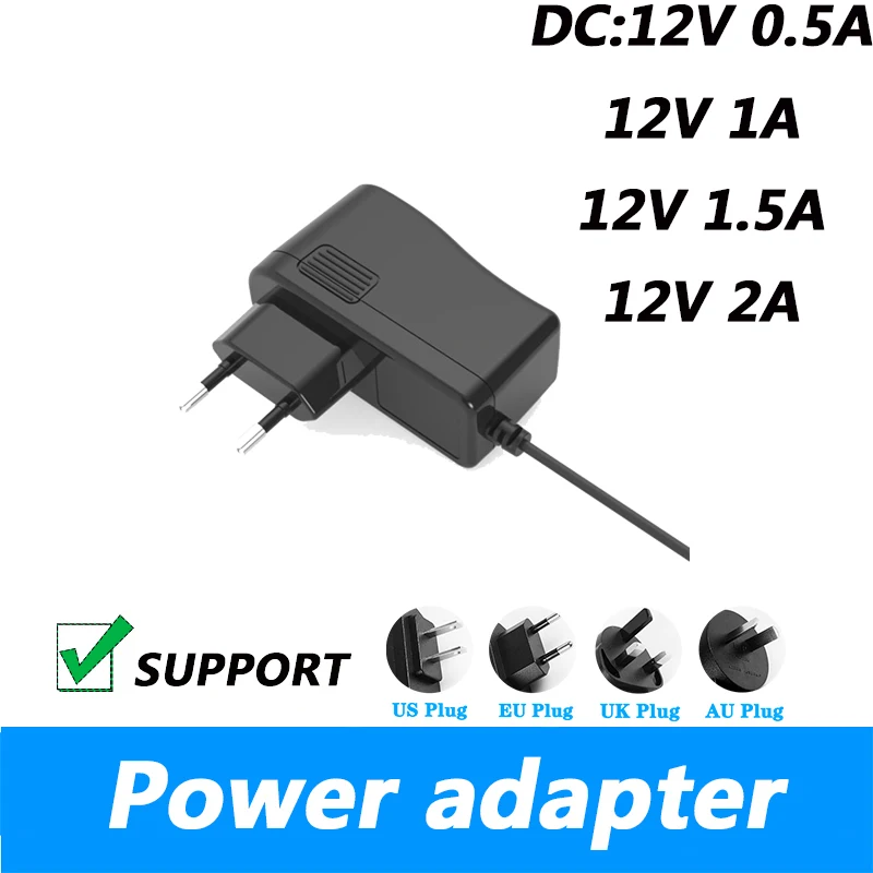 

DC 12V 1A 12V 1.5A 12V 2A Digital TV Power Adapter Transformer Power Cord UK Plug AU Plug 5.5*2.1MM Power Supply