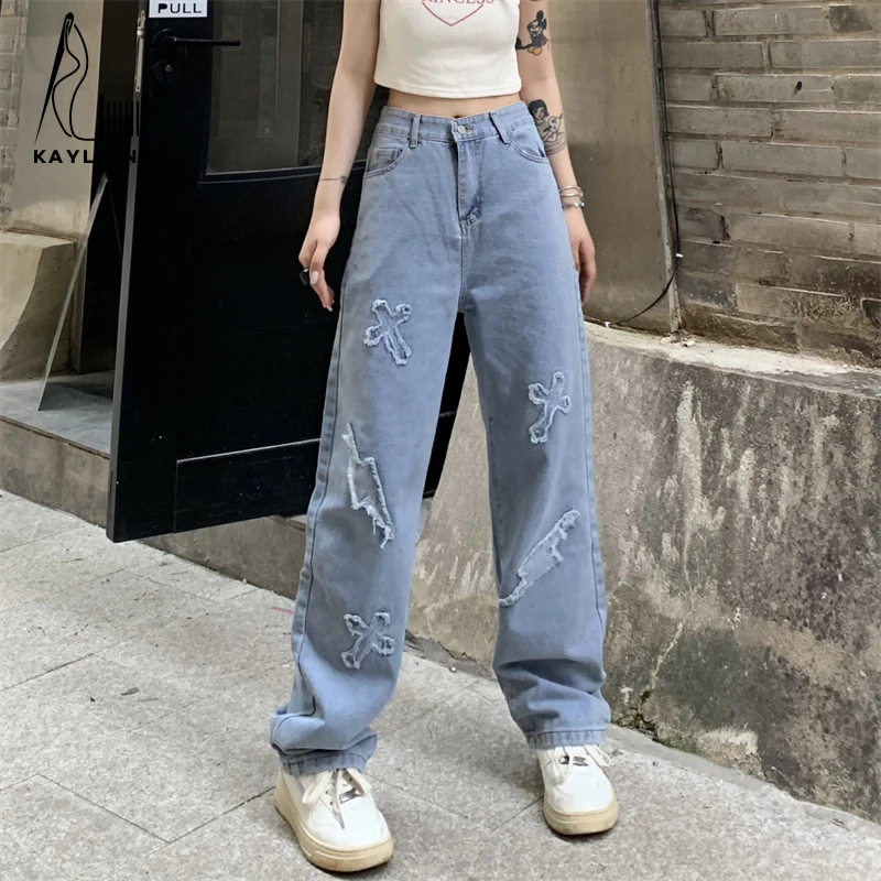FemaleClothingBlueJeansWomanHighWaistKoreanFashionWomens