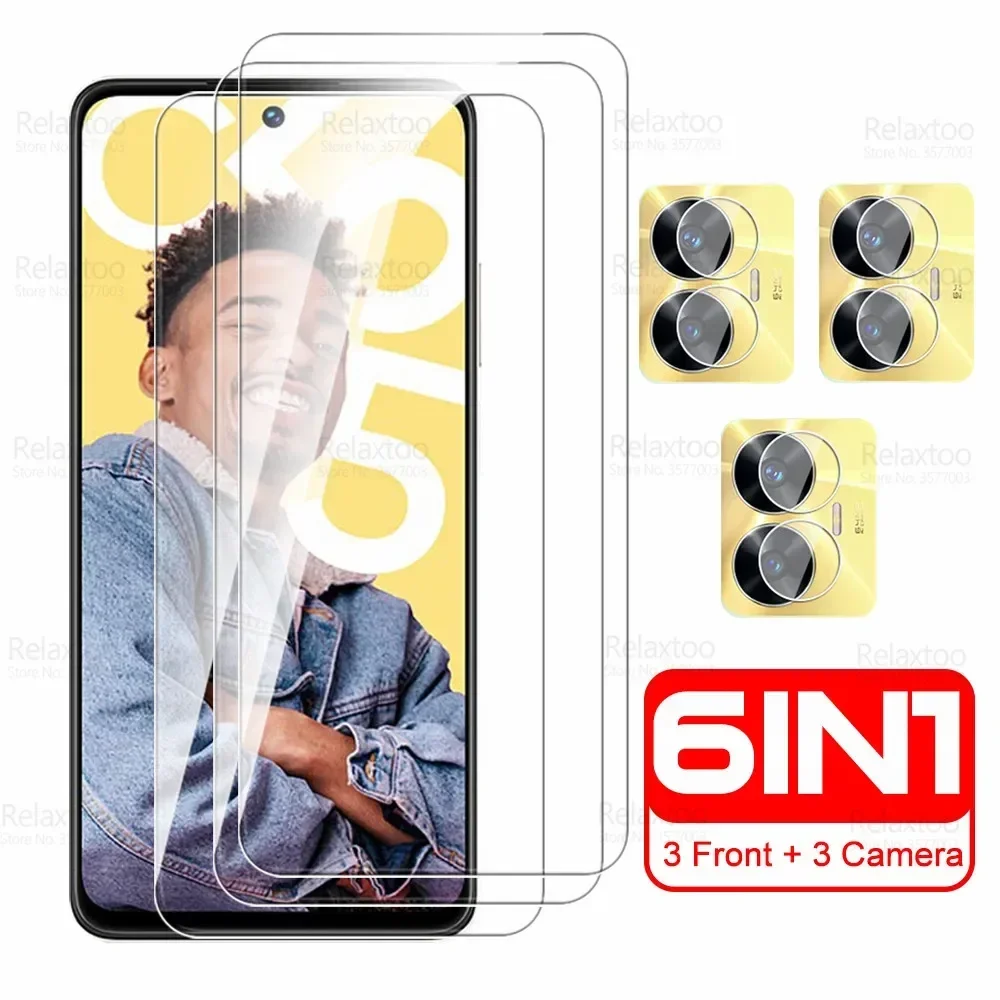 

6 в 1 закаленное стекло для камеры Realme C55, Защитное стекло для экрана RealmeC55 4G Relme Reame C 55 55C RMX3710, защитная пленка