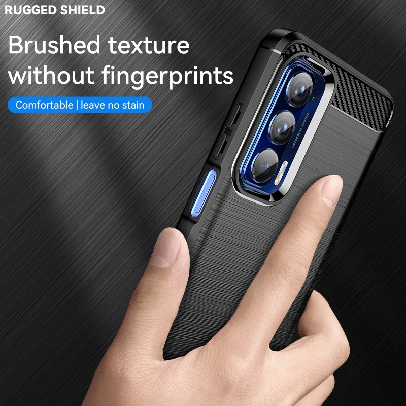 Sleek Carbon Fiber Silicone Bumper Back Cover