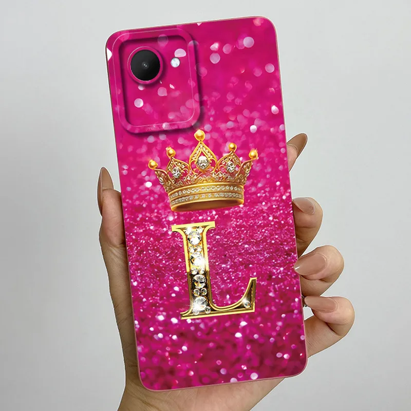 Crown Letters Soft Case with Camera Protection - Stylish Back Cover