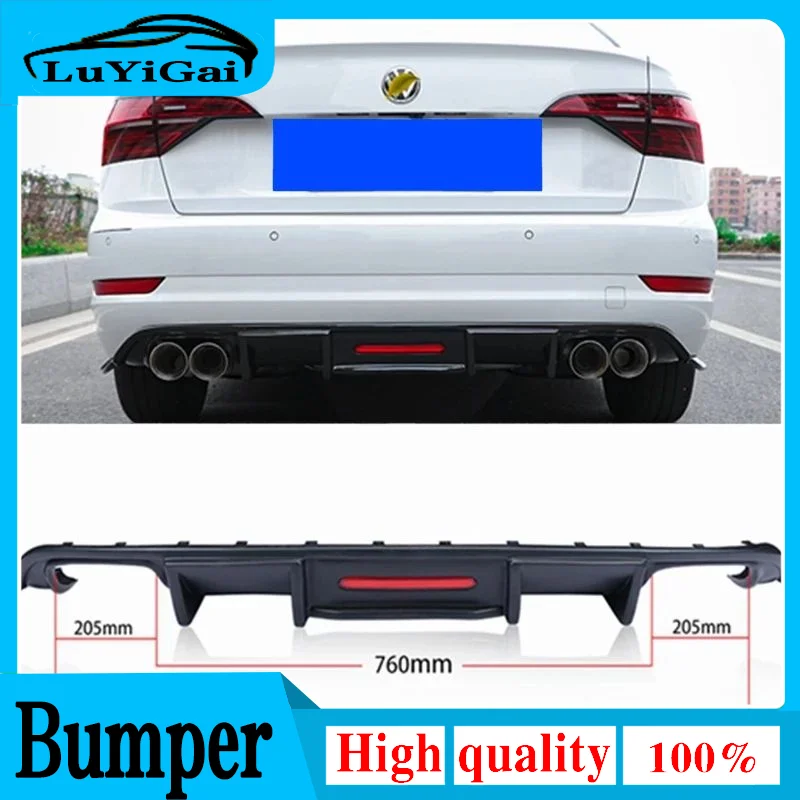 

Carbon Fiber ABS Rear Lip With LED Light for Volkswagen Jetta Mk7 Spoiler 2009-2017 Fins Shark Style Diffuser Bumper