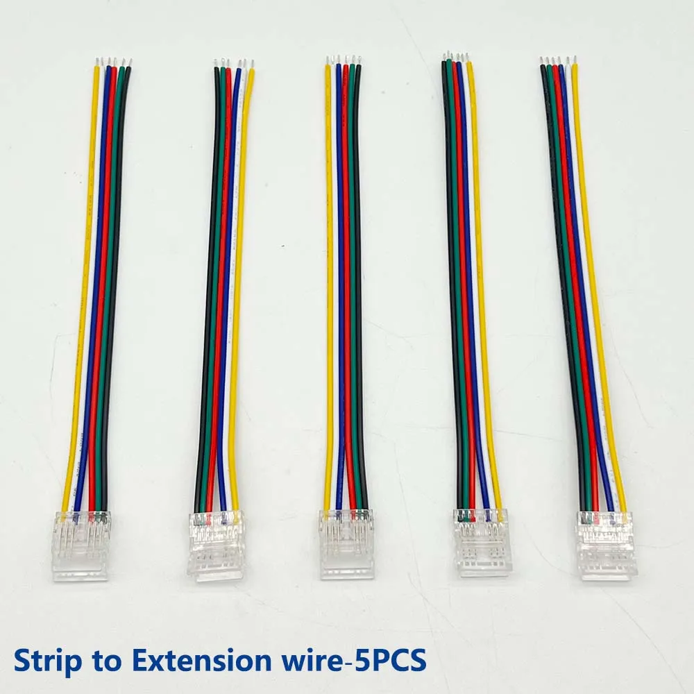 ตัวเลือกสินค้า ตัวเชื่อมต่อสายไฟ LED Strip 6Pin COB RGBCCT 12MM ทนทาน ใช้งานง่าย