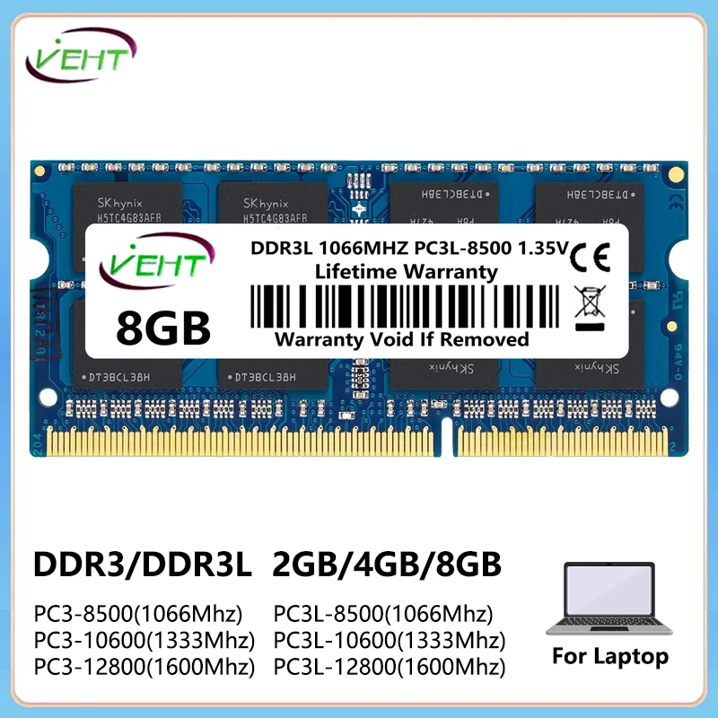 Mémoire RAM DDR3 SODIMM Micron Pour PC Portable - 8Go, 4Go Ou 2Go - 1600MHz - NEUVE