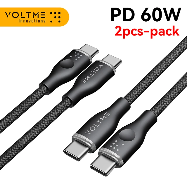 VOLTcloser-Lot de 2 câbles USB C 60W PD 3.0, cordon de chargeur type C vers  type C pour Samsung S23 S22 S21 - AliExpress