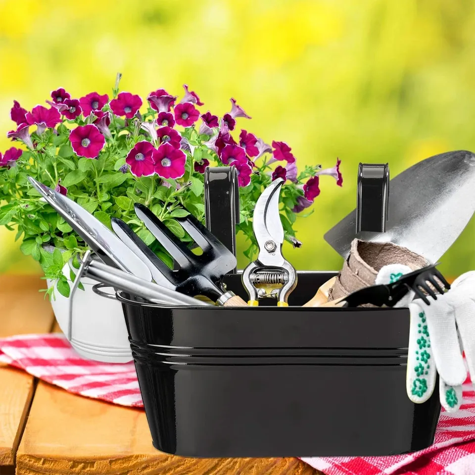 Macetas colgantes de hierro y Metal para barandilla, valla, cubo colgante,  macetas, ventana de estilo campestre, soporte para plantas y flores, image size:960x960