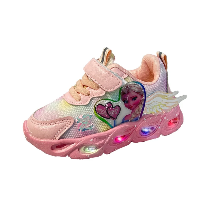 

New Girls Led Light Shoes Spring Autumn Kids Boys Casual Sneakers Children Cartoon Frozen Breathable Toddler Running Sport Shoes