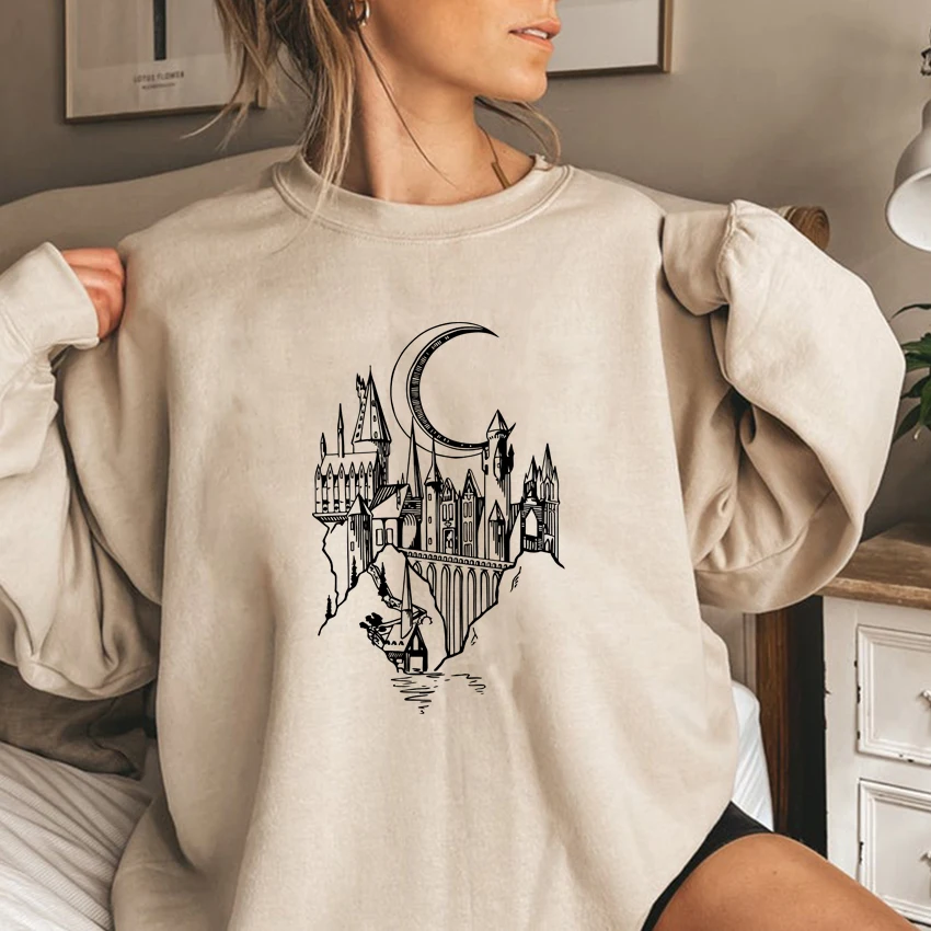 Wizard School Sweatshirt Magical Castle Pullover HP Movie Inspired Jumper 9 3/4 Always Wizarding World Crewneck Sweatshirt