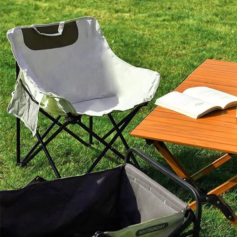 Outdoor Folding Chair Moon Chair Picnic Camping Car Easy to Carry Easy to Use High Load Bearing folding chair