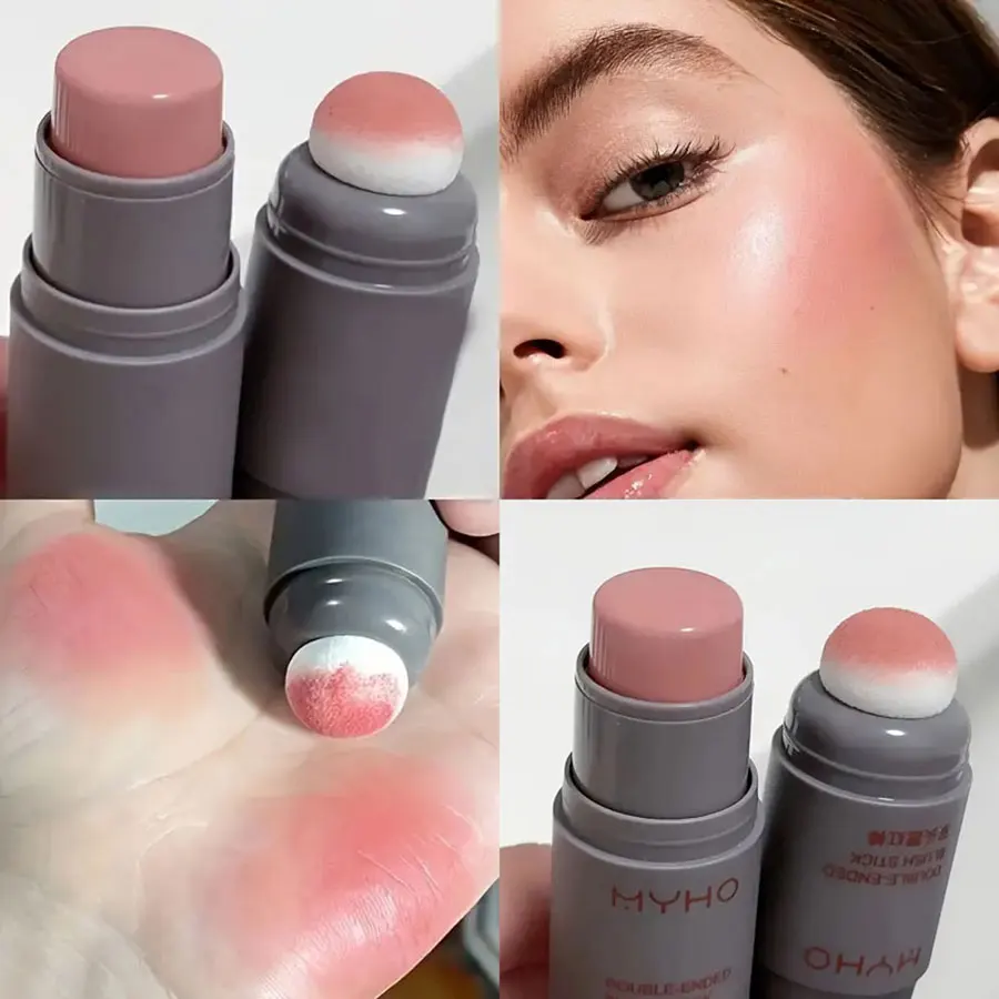 Blush Stick Double-ended Expansive Color Natural Long Lasting Matte Makeup Monochrome Creamy Rouge Blush Stick 1