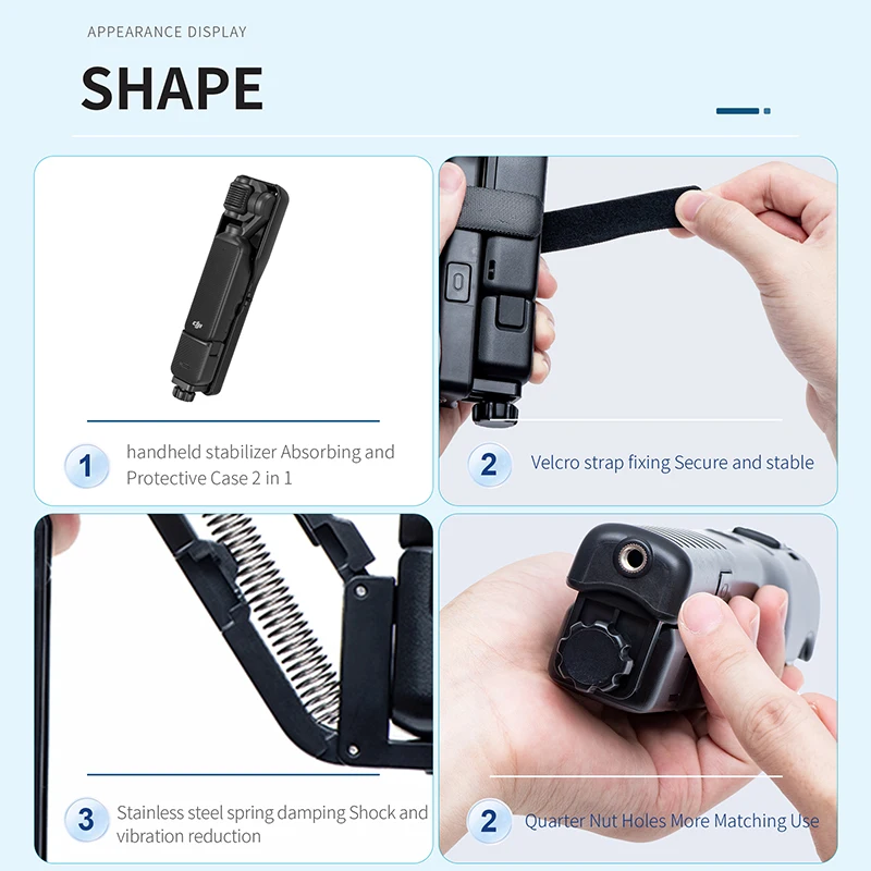 Stabilisateur DJI Osmo Pocket 3 - Support Anti-Secousse avec Support Téléphone