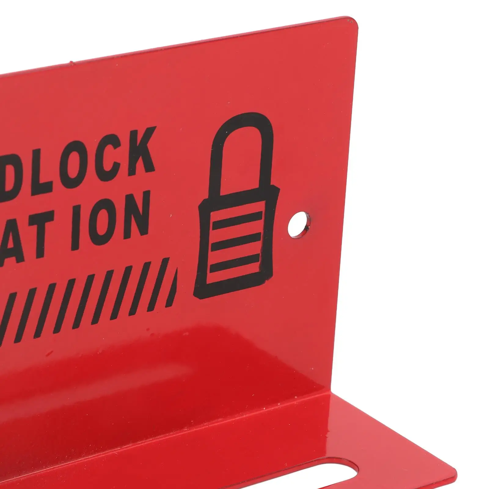 Wall-Mounted Safety Padlock Rack for 5 -8 Locks-Durable Alloy Steel Management Station in Red