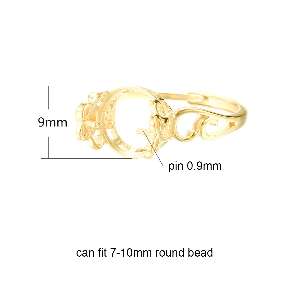 925 Sterling Silver Women Ring Blank Base Tray fit 7-10mm Round Amber Opal Agate Turquoise DIY Jewelry Making Accessories