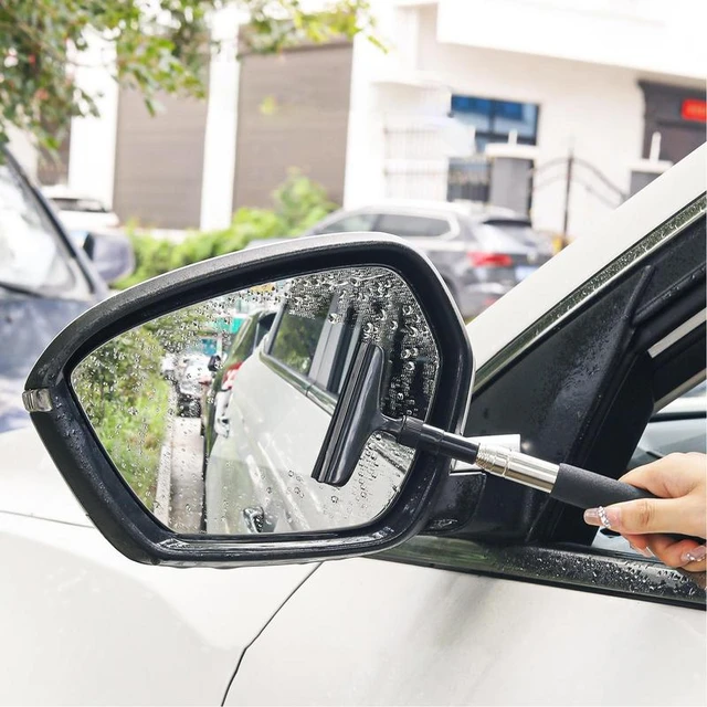 Side Mirror Squeegee, 2 Pcs Car Mirror Squeegee, Retractable Car Rearview Mirror Wiper for All Vehicles, Universal Automotive Accessories