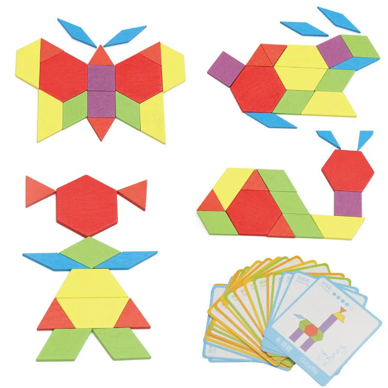 

Wooden Geometric Shape Toys Jigsaw Puzzle Board Set Colorful Baby Educational Toy Children Learning Developing Gift