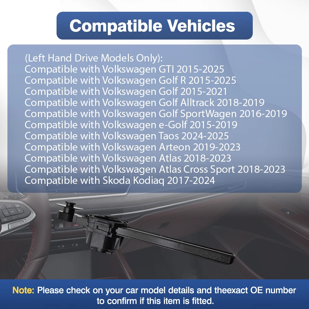 1PC 좌측 핸들용(우측) 블랙 글러브 박스 댐퍼 5G1858309 폭스바겐 골프 2015 2016 2017 2018 2019-2025년식 호환