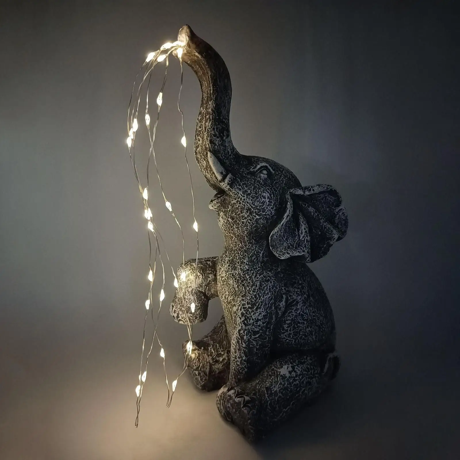 Elephant Statue with Solar Light Garden Decor Elephant Figurine for Patio Elephant Statue with Solar Light Garden Decor Elephant Figurine for Patio