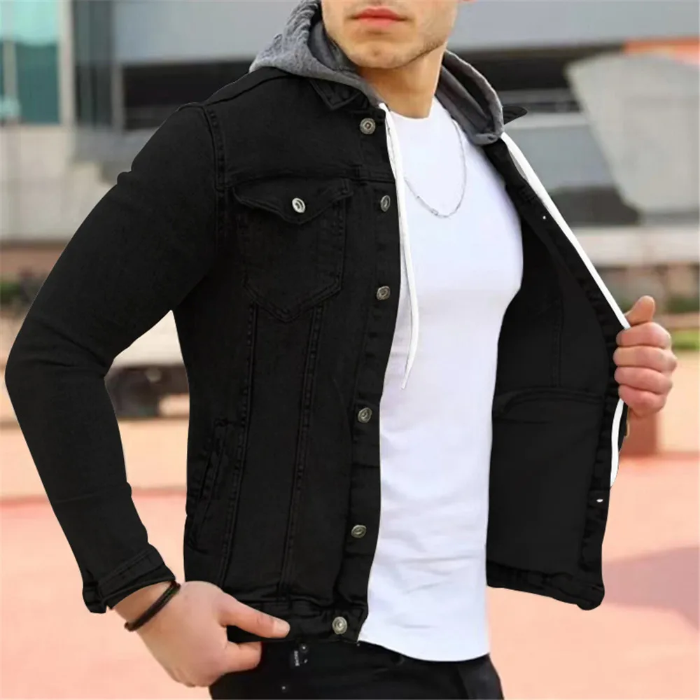 Mens Jackets And Coats Autumn New Denim Jacket Men turn down