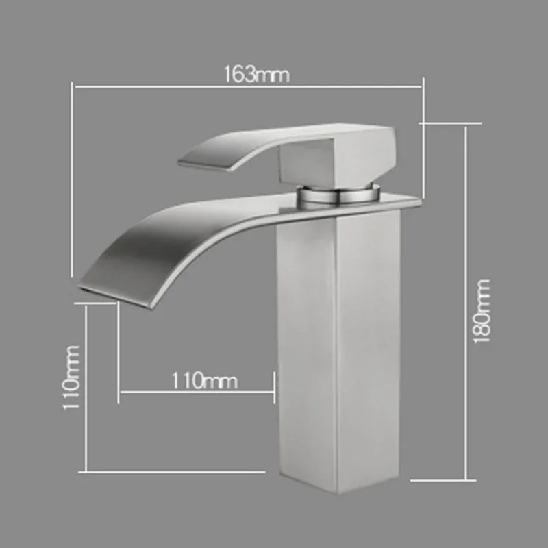 

Basin Sink Bathroom Faucet Hot and Cold Water Basin Mixing Faucet Washbasin Sink Faucet Crane Crane Square Waterfall Style