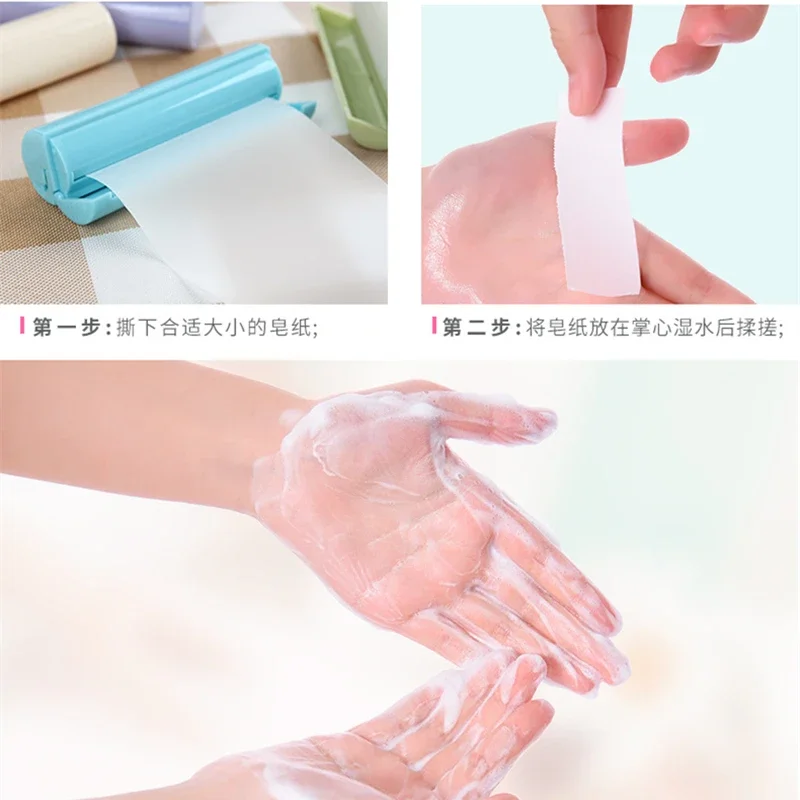 Disposable soap paper Roll Flakes Hands Wash Portable Pull Type Soaps Tablets Travel Scented Slice Bath Body Cleansers