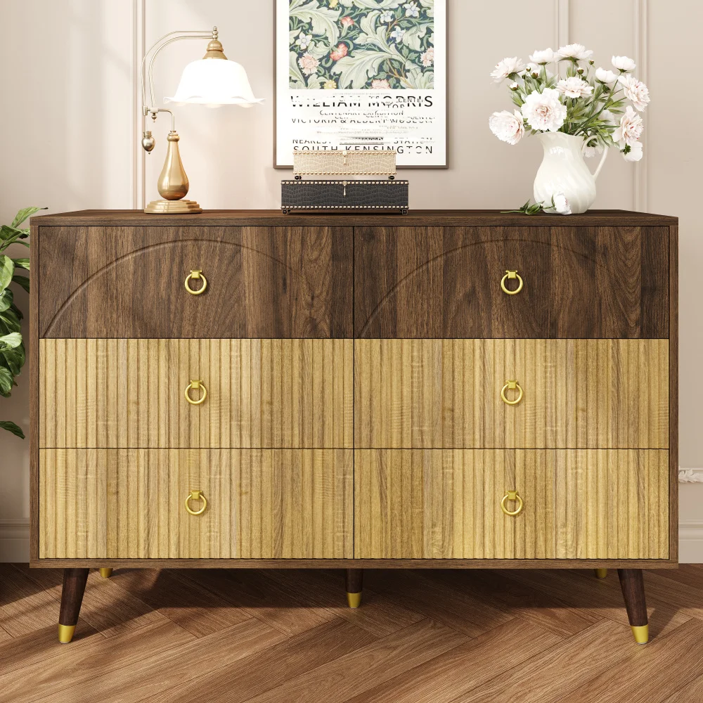 PINGGO Moderner Aufbewahrungsschrank Sideboard Kleiderschrank 120x40x81cm für Wohnzimmer Esszimmer Flur – Detail 9