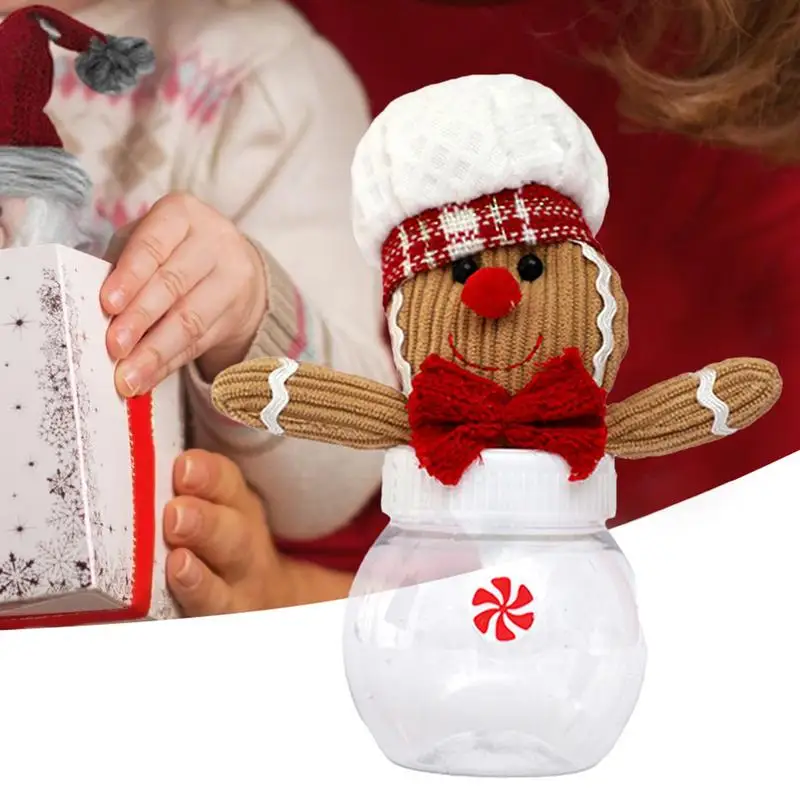 Holiday Candy Jar Gingerbread Man Nuts Storage Bottle Decorative Christmas Cookies Jar Sugar Container For Christmas Candies 4