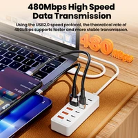12 IN1 Power Strip Multi Port USB Charger Station Wall Desktop Power Adapter USB Type C Fast Charging Charger For iPhone Samsung 2