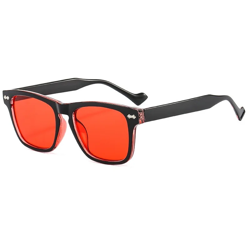 

2023 Sunglasses for Men Women New Classic Brand Square Fashion Driving Sun Glasses Black Mirror Lens Red Shades Eyeglasses UV400