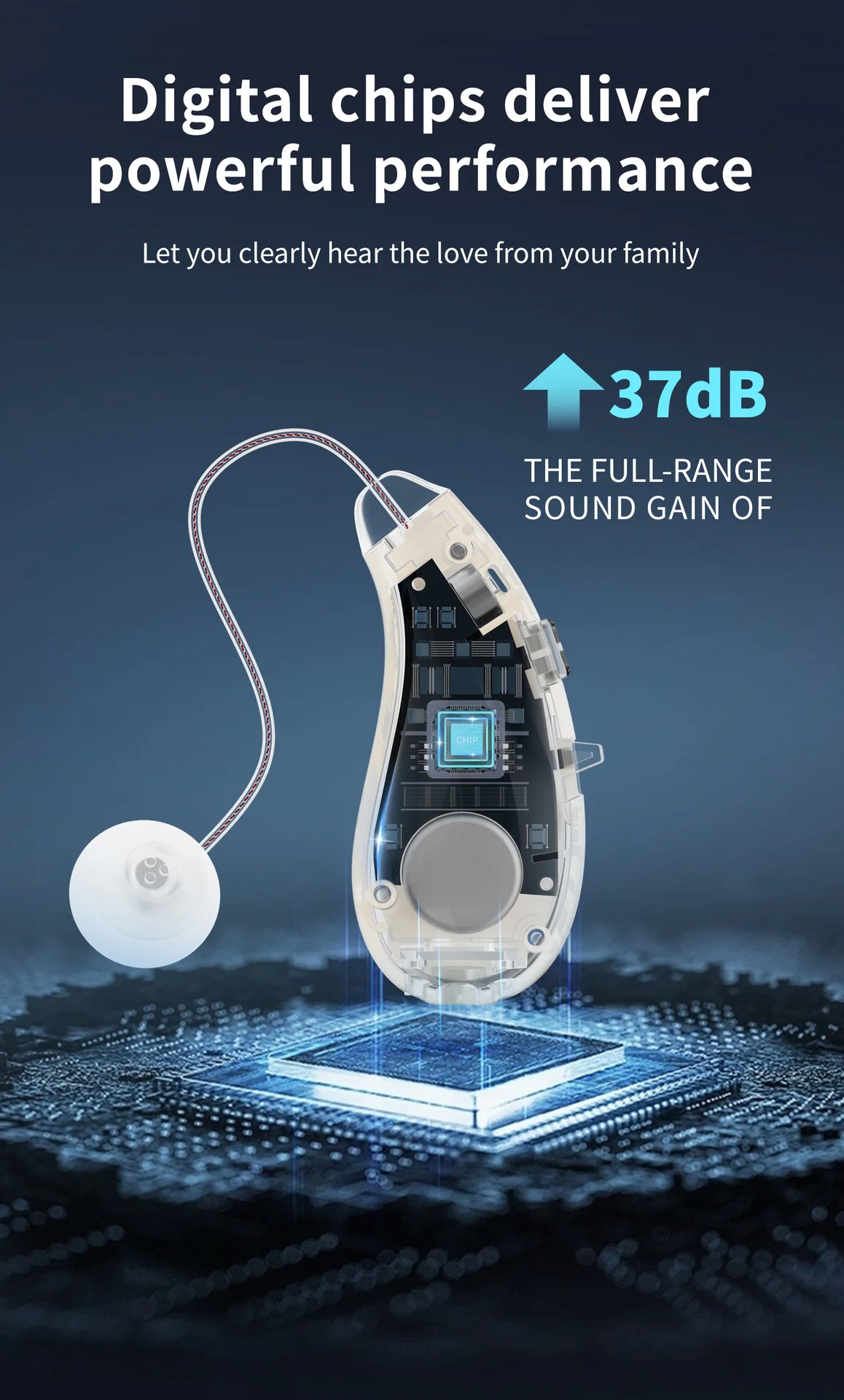 RIC Hearing Aid 16-channel Rechargeable Adjustable Tone Digital Sound Amplifier