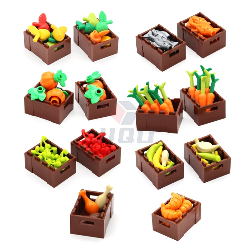 Mini Food Kitchen Accessories Toys Building Blocks Parts Hamburger Pizza Fries Cake Dessert Chocolate Cookies MOC Assemble Brick 5