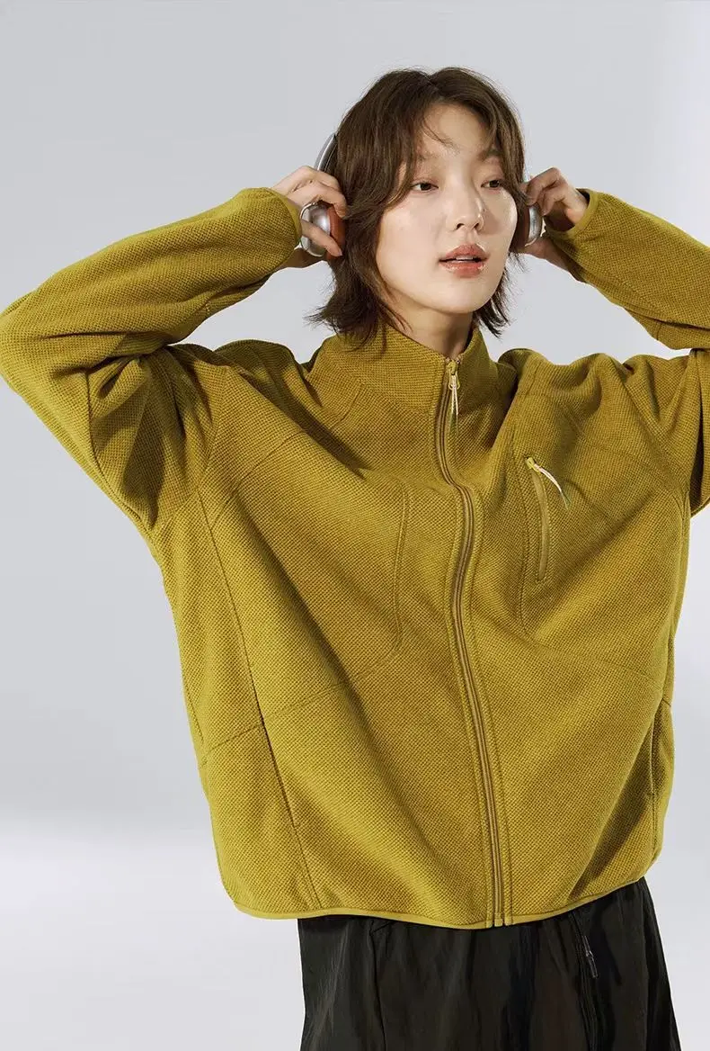 Sianlanhiam 25aw Honeycomb thermal zip-up sweatshirt minimalist urban outdoor gorpcore