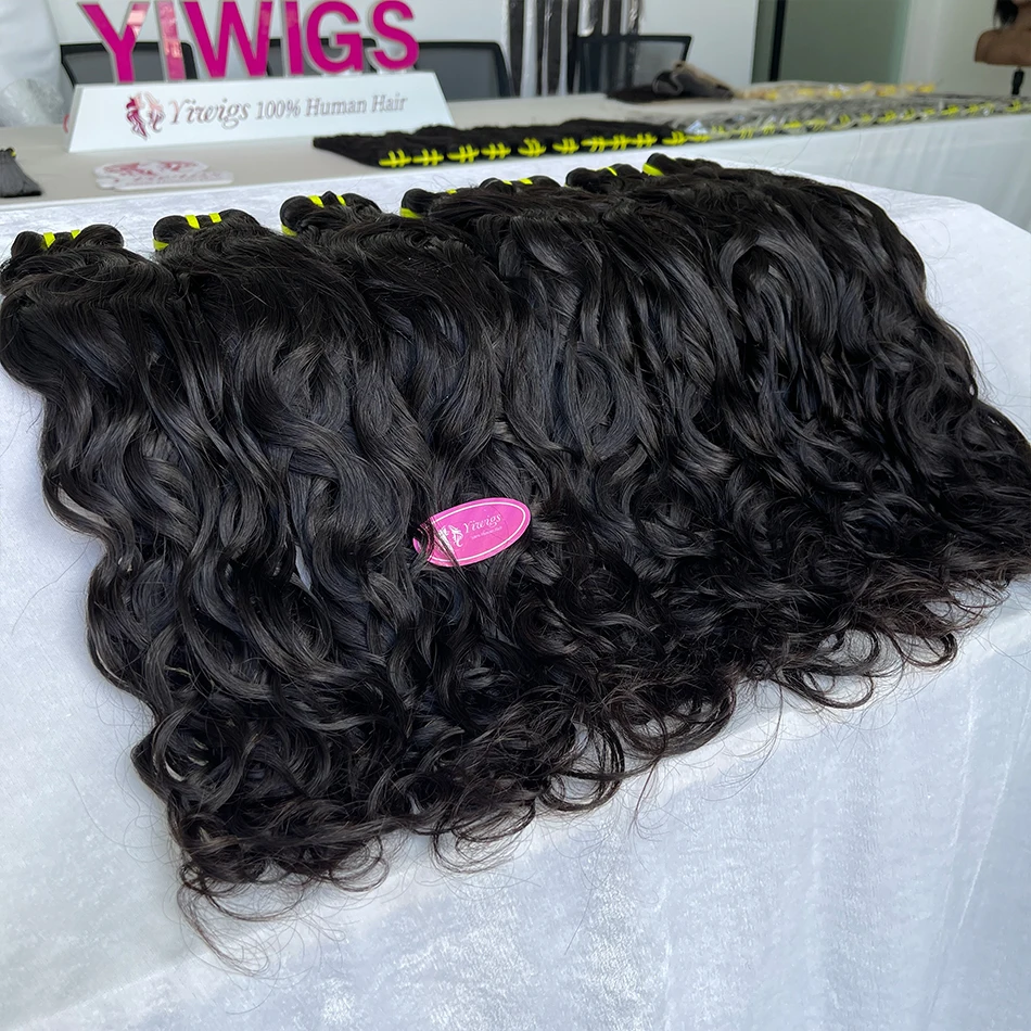 Yiwigs 15A Grade Vietnamese Water Wave 100% Raw Human Hair Bundles Natural Wave Curly Unprocessed Hair Weave Extensions thick 6