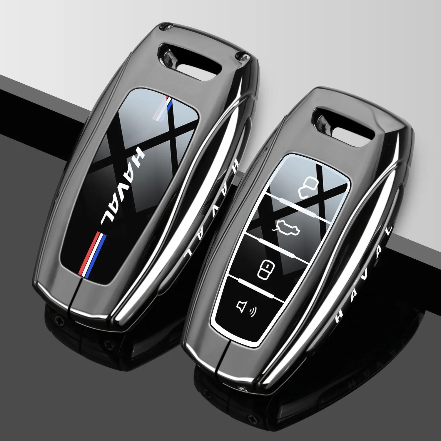 Premium Car Key Case Cover with Keychain Attachment for Great Wall Haval Remote Fobs