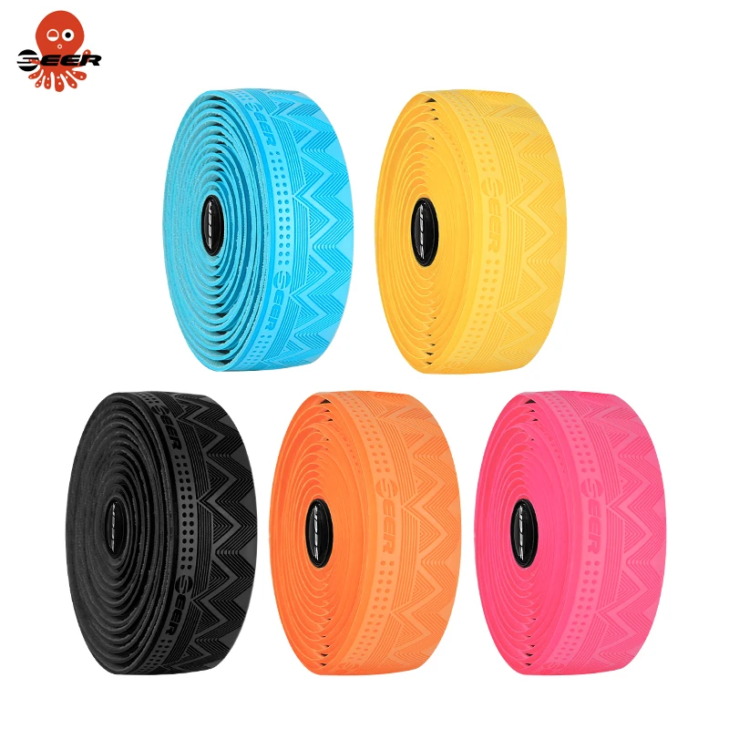 Bike handlebar tape SEER Road Bike Tapes Speed Racing Bicycle Bar Tape Handlebar Wrapper Anti-Slip Shock Absorbing EVA Breathable for Gravel Bike