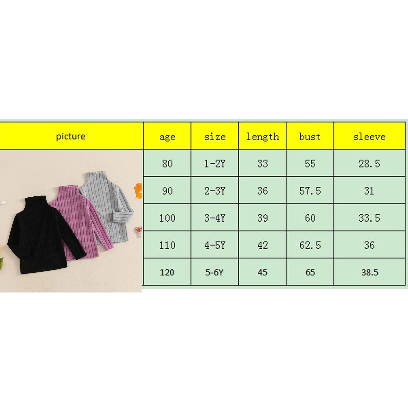 Newborn Girl Turtleneck Sweater Warm Knitted Long Sleeves High Neck Pullover Toddler Cotton Knitwear Jumpers Outfits 3 Pack